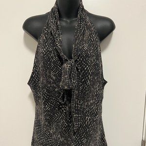 NWT Banana Republic silk halter with tie-neck